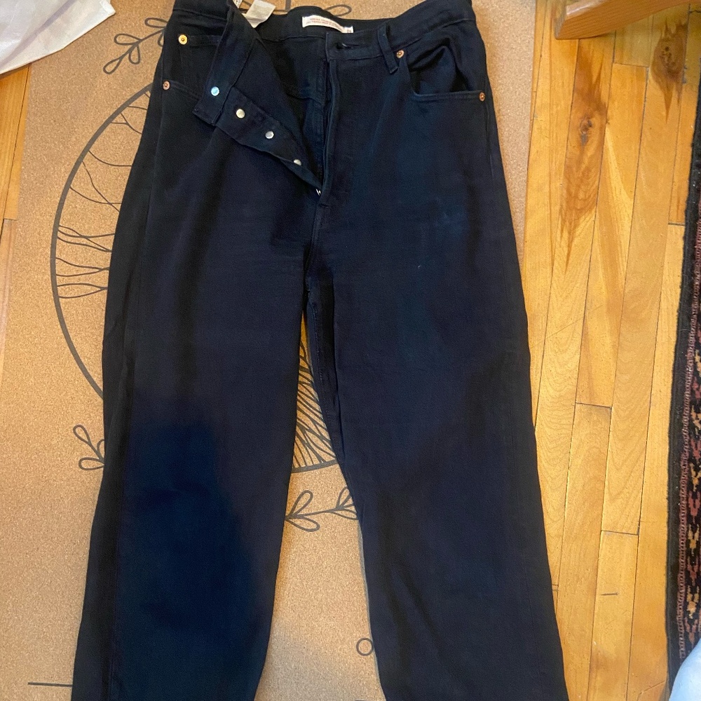 Levi's ribcage straight black jeans